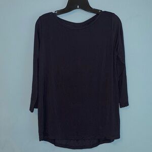 Majestic Filatures Deluxe TeeShirt 3/4 Sleeve Wide Neck Tee Size Small